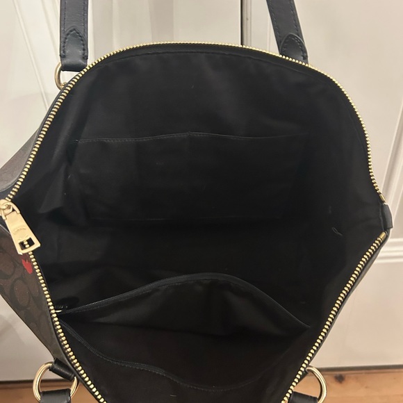 Coach Floral Brown and Black Tote - Picture 3 of 3